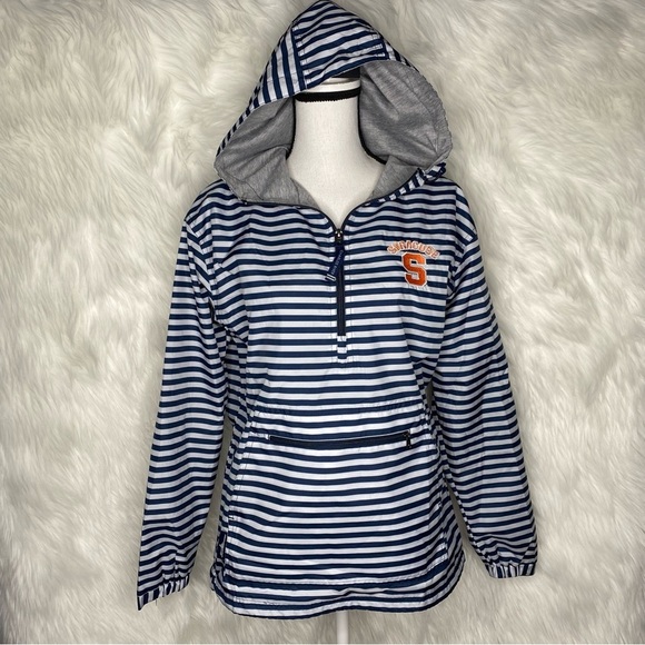 Syracuse 3/4 Zip Hooded Windbreaker Track Jacket Size Small - Picture 4 of 15